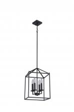 Lit Up Lighting LIT6931BK+MC - 12" 4x40 W E12 Sqaure Pendant comes with 3x12,1x6, 1x3 Pipes " with Chain and loop